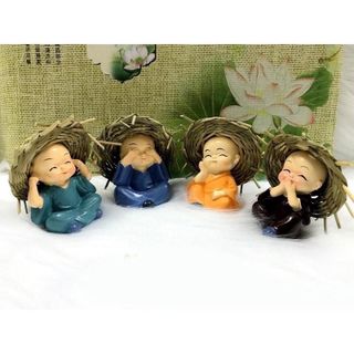 Tượng bộ tứ không đội mũ rơm,tứ tượng đội mũ