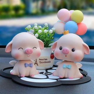 Bộ Set Trang Trí Taplo Ô Tô Heo Hồng Siêu Dễ Thương Dùng Cho Bàn Làm Việc Góc Học Tập Phụ Kiện Nội Thất