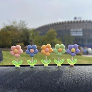 Set 5 Hoa Nhún Trang Trí Taplo Ô Tô / Bàn Làm Việc – Nhiều Màu Pastel Dễ Thương