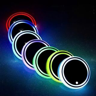 Lót Cốc Ô Tô Đèn LED Nhiều Màu – Trang Trí Nội Thất Xe Hơi, Chống Trượt, Sạc USB Tiện Dụng