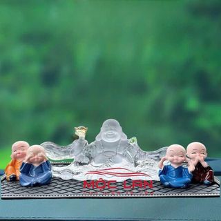 [SÉT AN LẠC] Tượng Phật Di Lặc Lưu Ly Pha Lê Cao Cấp Trang Trí Taplo Ô Tô Nhà Cửa Mang Lại Bình An May Mắn
