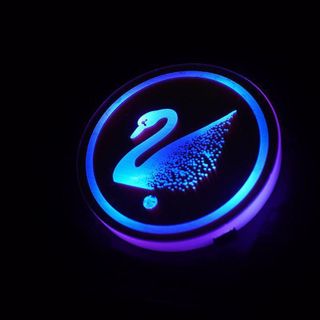 Phụ Kiện Trang Trí Ô Tô Lót Cốc Nước Có Đèn LED RGB Cảm Biến Rung Nội Thất