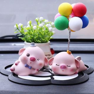 Bộ Set Trang Trí Taplo Ô Tô Heo Hồng Siêu Dễ Thương Dùng Cho Bàn Làm Việc Góc Học Tập Phụ Kiện Nội Thất
