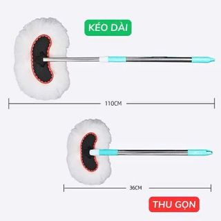 Chổi Lau Vệ Sinh Xe Hơi Cán Dài Lông Mềm,Cán Cầm Tay Kéo Dài Thu Gọn Tiện Lợi, Cây Lau Rửa Xe Ô Tô