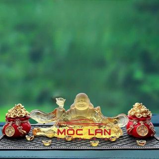 [SÉT AN LẠC] Tượng Phật Di Lặc Lưu Ly Pha Lê Cao Cấp Trang Trí Taplo Ô Tô Nhà Cửa Mang Lại Bình An May Mắn