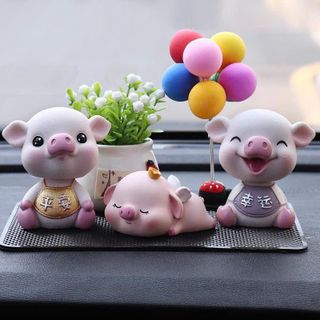 Bộ Set Trang Trí Taplo Ô Tô Heo Hồng Siêu Dễ Thương Dùng Cho Bàn Làm Việc Góc Học Tập Phụ Kiện Nội Thất