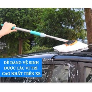 Chổi Lau Vệ Sinh Xe Hơi Cán Dài Lông Mềm,Cán Cầm Tay Kéo Dài Thu Gọn Tiện Lợi, Cây Lau Rửa Xe Ô Tô