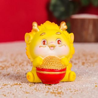 Mô Hình Rồng Sừng Vàng Mừng Tết Giáp Thìn 2024, Trang Trí Bàn Học, Bàn Làm Việc, Tủ Sách, Taplo Ô Tô Quà Tặng Năm Mới Decor Đồng
