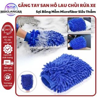 Găng Tay Rửa Xe San Hô Cao Cấp – Sợi Bông Microfiber Mềm, Siêu Thấm, Lau Chùi Ô Tô Xe Máy Đa Năng