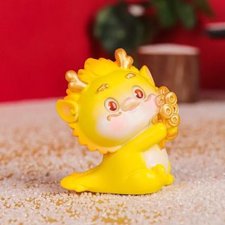 Mô Hình Rồng Sừng Vàng Mừng Tết Giáp Thìn 2024, Trang Trí Bàn Học, Bàn Làm Việc, Tủ Sách, Taplo Ô Tô Quà Tặng Năm Mới Decor Đồng