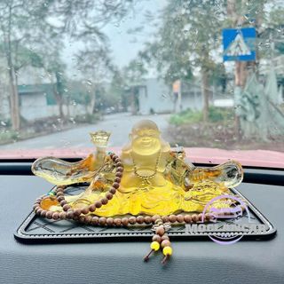 Set Tượng Di Lặc Lưu Ly Tượng Phật Để Taplo Ô Tô Trang Trí Bàn Làm Việc Mang Lại May Mắn Bình An