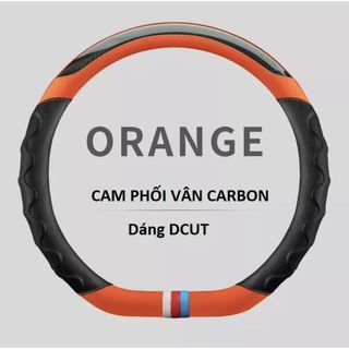 Bọc vô lăng vân carbon phối da nhiều màu - Luxury Car size 38cm - D cut D06 cao cấp phù hợp với xe 4,5,7 chỗ