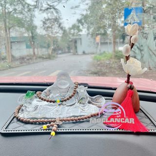 Set Tượng Di Lặc Lưu Ly Tượng Phật Để Taplo Ô Tô Trang Trí Bàn Làm Việc Mang Lại May Mắn Bình An