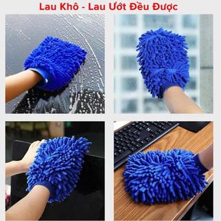 Găng Tay Rửa Xe San Hô Cao Cấp – Sợi Bông Microfiber Mềm, Siêu Thấm, Lau Chùi Ô Tô Xe Máy Đa Năng