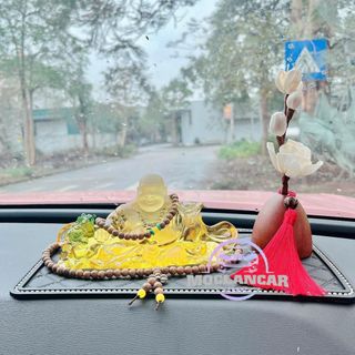 Set Tượng Di Lặc Lưu Ly Tượng Phật Để Taplo Ô Tô Trang Trí Bàn Làm Việc Mang Lại May Mắn Bình An