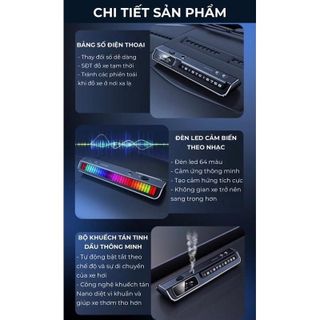 Máy Khuyếch Tán Tinh Dầu ô Tô SimpleFart N6 Thông Minh Kết Hợp Bảng Số Điện Thoại Trên Ô Tô Đèn Led RGB Thông Minh 3in1