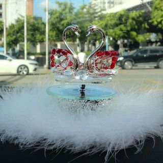 Set Thiên Nga Pha Lê Xoay Năng Lượng Mặt Trời Tặng Tinh Dầu Thơm Trang Trí Taplo Xe Hơi Sang Trọng