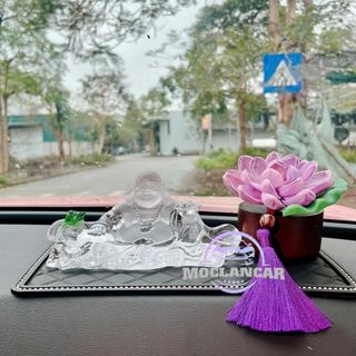 Set Tượng Di Lặc Lưu Ly Tượng Phật Để Taplo Ô Tô Trang Trí Bàn Làm Việc Mang Lại May Mắn Bình An