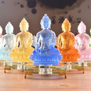 Tượng phật dược sư lưu ly quang vương phong thủy trang trí taplo ô tô nhà cửa mang lại may mắn cho gia chủ Decor Phòng Trang Trí Nhà Phòng Khách Đồng