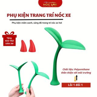 Phụ kiện mầm xanh, sừng đỏ trang trí nóc xe hơi,Dán Trang Trí Nóc ô tô Hình Cây 3D Dễ Thương Chống Va Chạm Nhãn Dán Decal Tem