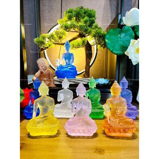 Tượng phật dược sư lưu ly quang vương phong thủy trang trí taplo ô tô nhà cửa mang lại may mắn cho gia chủ Decor Phòng Trang Trí Nhà Phòng Khách Đồng