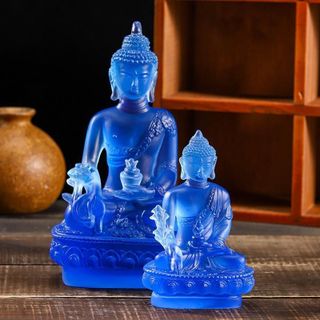 Tượng phật dược sư lưu ly quang vương phong thủy trang trí taplo ô tô nhà cửa mang lại may mắn cho gia chủ Decor Phòng Trang Trí Nhà Phòng Khách Đồng