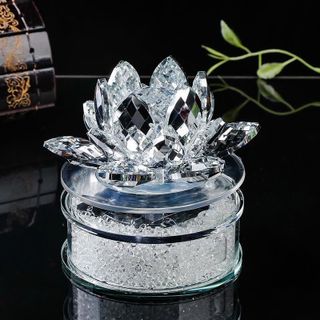 Set Hoa Sen Đá Pha Lê Xoay Bằng Lăng Lượng Mặt Trời Trang Trí Taplo Ô Tô Xe Hơi Sang Trọng