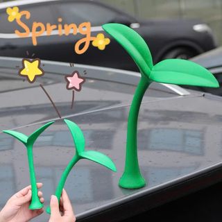 Phụ kiện mầm xanh, sừng đỏ trang trí nóc xe hơi,Dán Trang Trí Nóc ô tô Hình Cây 3D Dễ Thương Chống Va Chạm Nhãn Dán Decal Tem