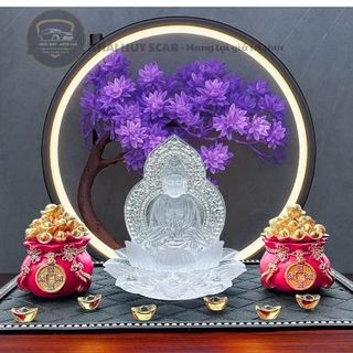 Sét TỪ BI TÀI LỘC - Tượng Quan Thế Âm Đá Lưu Ly Cao Cấp Trang Trí Taplo Ô Tô Nhà Cửa Mang Lại Bình An