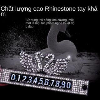 Bảng Số Điện Thoại Đính Đá Thiên Nga Gắn Kính Lái Xe Ô Tô - Thẻ Ghi Số Điện Thoại Hình Thiên Nga Nội Thất Nội Thất