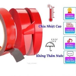 (1cmx3met) Băng Dính 2 Mặt Trong Suốt Acrylic Foam Tapes – Băng Keo Cường Lực Siêu Chắc Chuyên Dụng Ô Tô Xe Hơi
