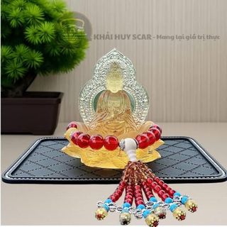 Sét TỪ BI TÀI LỘC - Tượng Quan Thế Âm Đá Lưu Ly Cao Cấp Trang Trí Taplo Ô Tô Nhà Cửa Mang Lại Bình An