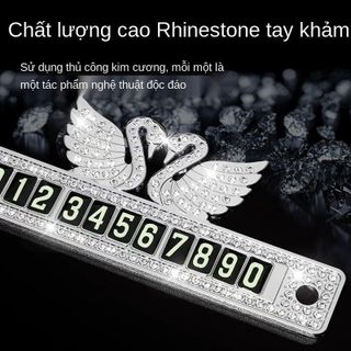 Bảng Số Điện Thoại Đính Đá Thiên Nga Gắn Kính Lái Xe Ô Tô - Thẻ Ghi Số Điện Thoại Hình Thiên Nga Nội Thất Nội Thất