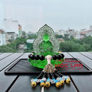 Sét TỪ BI TÀI LỘC - Tượng Quan Thế Âm Đá Lưu Ly Cao Cấp Trang Trí Taplo Ô Tô Nhà Cửa Mang Lại Bình An