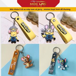 Móc Khóa ô tô xe máy Minion ,Tom,JerryNgịch Ngợm Đáng Yêu Nhiều Mẫu Dễ Thương Phụ Kiện Túi Xách, Balo, Cặp Xách Cute Móc Chìa Khoá Móc Khoá Women Nữ Silicon