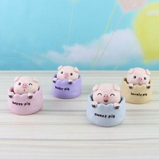 Trang trí taplo Heo Happy,Lucky &Love Sweet Pig Trang Trí Xe Hơi Đặt Taplo Đầu LẮc Lư Dễ Thương.