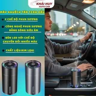 Máy Khuếch Tán Tinh Dầu - Tạo Độ Ẩm Ôtô Bằng Kim Loại - 2 Chế Độ Phun Sương Khải Huy Auto