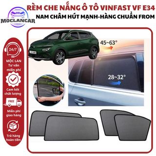 Rèm Che Nắng Theo Xe VINFAST VF E34 - Bộ 4 Tấm Chống Nắng Dính Nam Châm Xe VINFAST Chuẩn Form, Che Nắng Tốt-Mincar