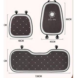 Lót Ghế Ô Tô Lót Tản Nhiệt Hình Hoa Chấm Bi - Gối Tựa Đầu Tựa Lưng Hình Nơ Đen Dễ Thương