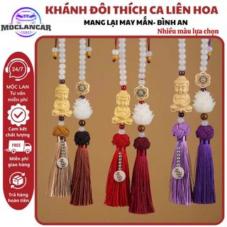 Khánh Đôi Thích Ca Liên Hoa Phong Thủy Trang Trí Ô Tô, Xe Hơi Mang Lại May Mắn - Bình An