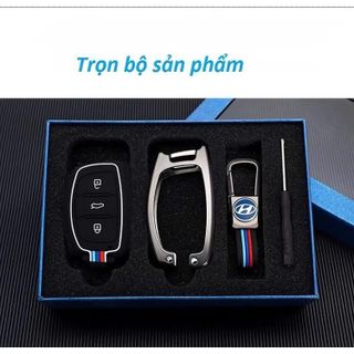 Ốp Chìa Khóa Xe Hyundai Accent, I10, Santafe, Tucson, Elantra, Creta, Stargazer Kim Loại Phản Quang