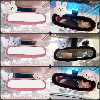 Bộ Phụ Kiện Trang Trí Gương Chiếu Hậu Xe Hơi Hình Nhân Vật Hoạt Hình Dễ Thương
