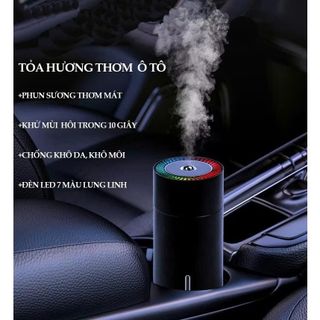 Máy Khuếch Tán Tinh Dầu - Tạo Độ Ẩm Ôtô Bằng Kim Loại - 2 Chế Độ Phun Sương Khải Huy Auto
