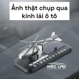 Bảng số điện thoại kèm nước hoa năng lượng mặt trời hình máy bay trực thăng gắn phụ kiện trang trí ô tô Nội Thất