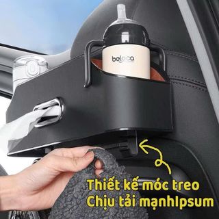 Hộp Đựng Đồ Sau Ghế Ô Tô Lưu Trữ Đồ Đạc Chất Liệu Nhựa ABS Cao Cấp Chống Xốc Chống Xước