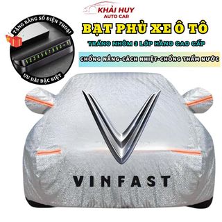 Bạt Phủ Xe Ô Tô VINFAST VF3, VF5,limo green VF6, VF7,VF8, VF9 , Fadil, E34, Lux A Chất Liệu Bạt Tráng Nhôm 3 Lớp Có Khóa