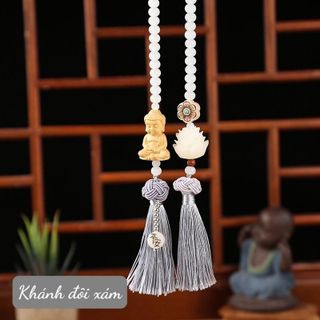 Khánh Đôi Thích Ca Liên Hoa Phong Thủy Trang Trí Ô Tô, Xe Hơi Mang Lại May Mắn - Bình An