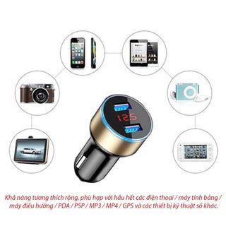 Tẩu Sạc Nhanh 2 Cổng USB 3.1A Hiển Thị Điện Tử - Nguồn 12/24V Gắn Bên Trong Xe Hơi Tiện Dụng