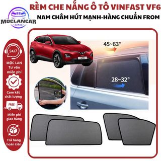 VINFAST VF6 Rèm Che Nắng Theo Xe VINFAST VF6 - Bộ 4 Tấm Dính Nam Châm Vinfast Che Dày, Chuẩn Form, Che Nắng Tốt