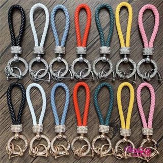 Móc Khóa Dây Da Thừng Đính Đá Có Số Điện Thoại Chống Thất Lạc khaihuyauto